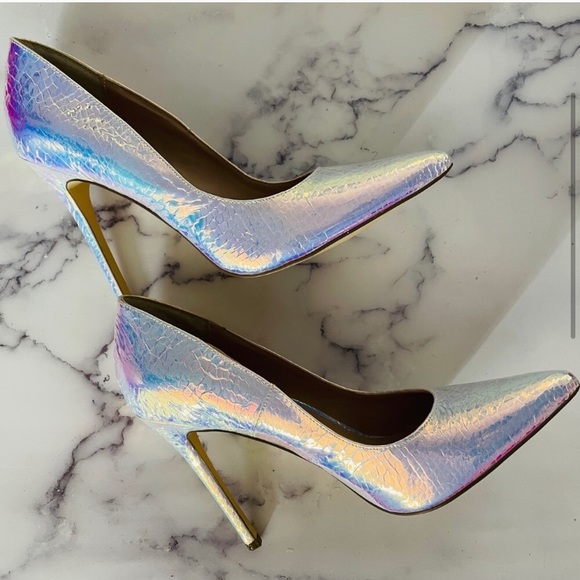 Holographic Iridescent Heels JustFab 7.5 - Picture 3 of 4